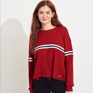 Striped waffle boyfriend T-shirt